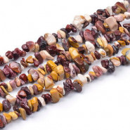 Chips stone Perlen ± 5x8mm Mookaite - Multicolor golden brown